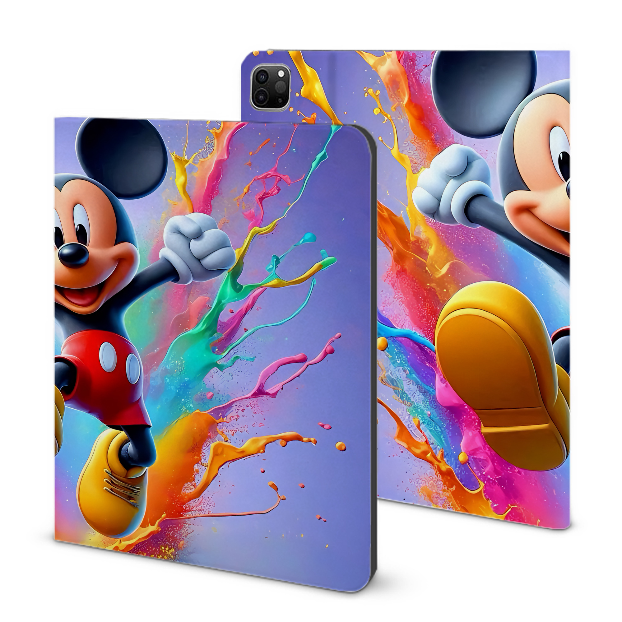 （画像用） ミッキーマウス Mickey Mouse IPad ケース ブック型 PUレザー TPU 耐衝撃 軽量 薄型 ペン収納なし 全面保護 IPad 各モデル対応